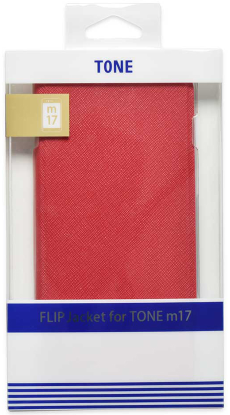 スマートフォン TONE(m17)用 手帳タイプケース FLIP jacket for TONE 赤