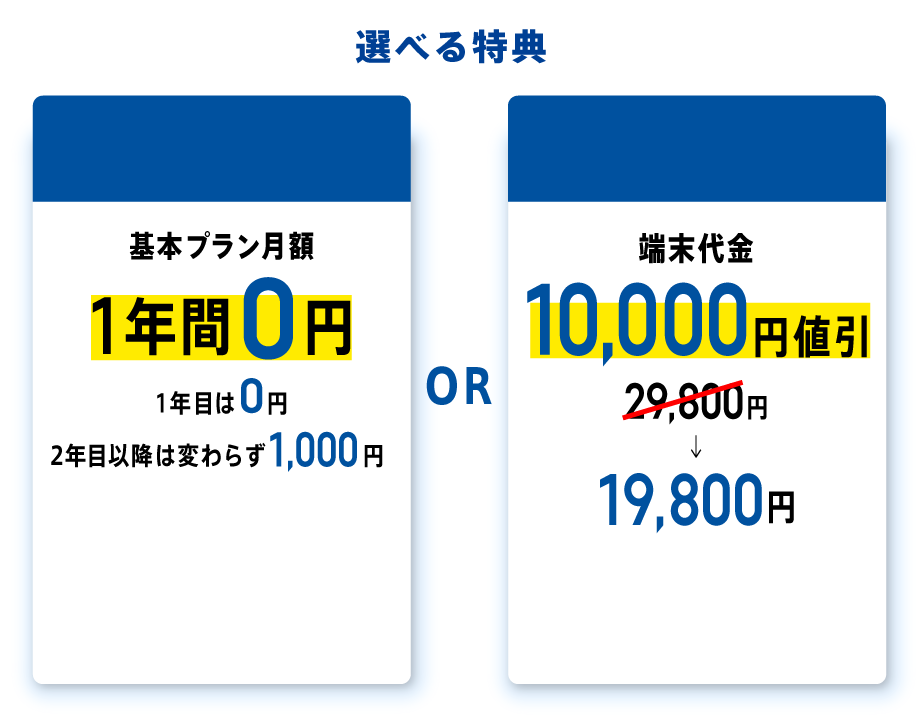 選べる特典